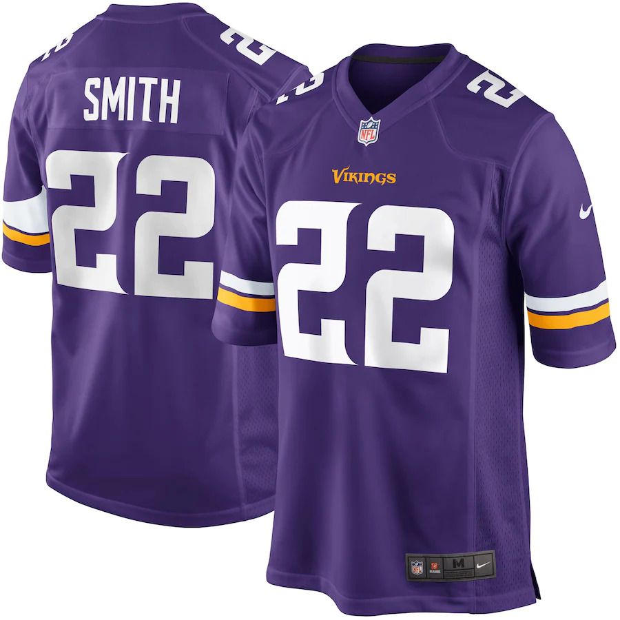 Men Minnesota Vikings #22 Harrison Smith Nike Purple Game Player NFL Jersey